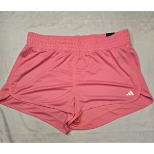 Adidas Women's XL/1X Pacer Training Knit Shorts Pink/White 3" NWT Athletic